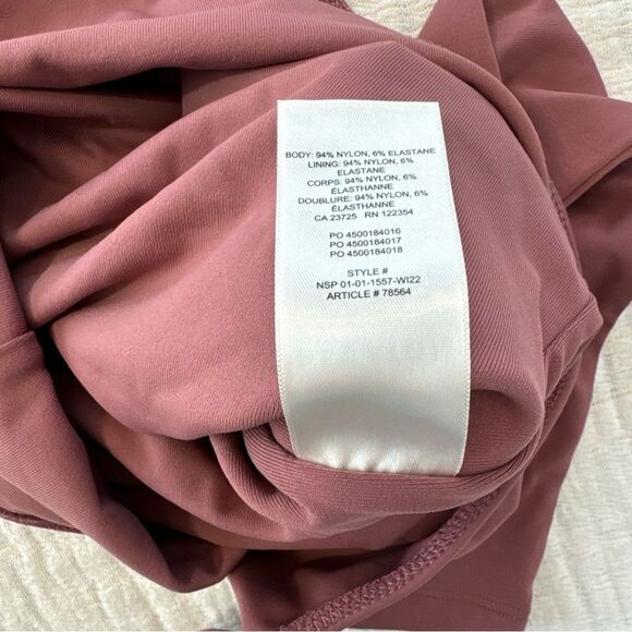 Aritzia Babaton Mauve Long Sleeve Contour V-Neck Bodysuit Size XS - Picture 6 of 6